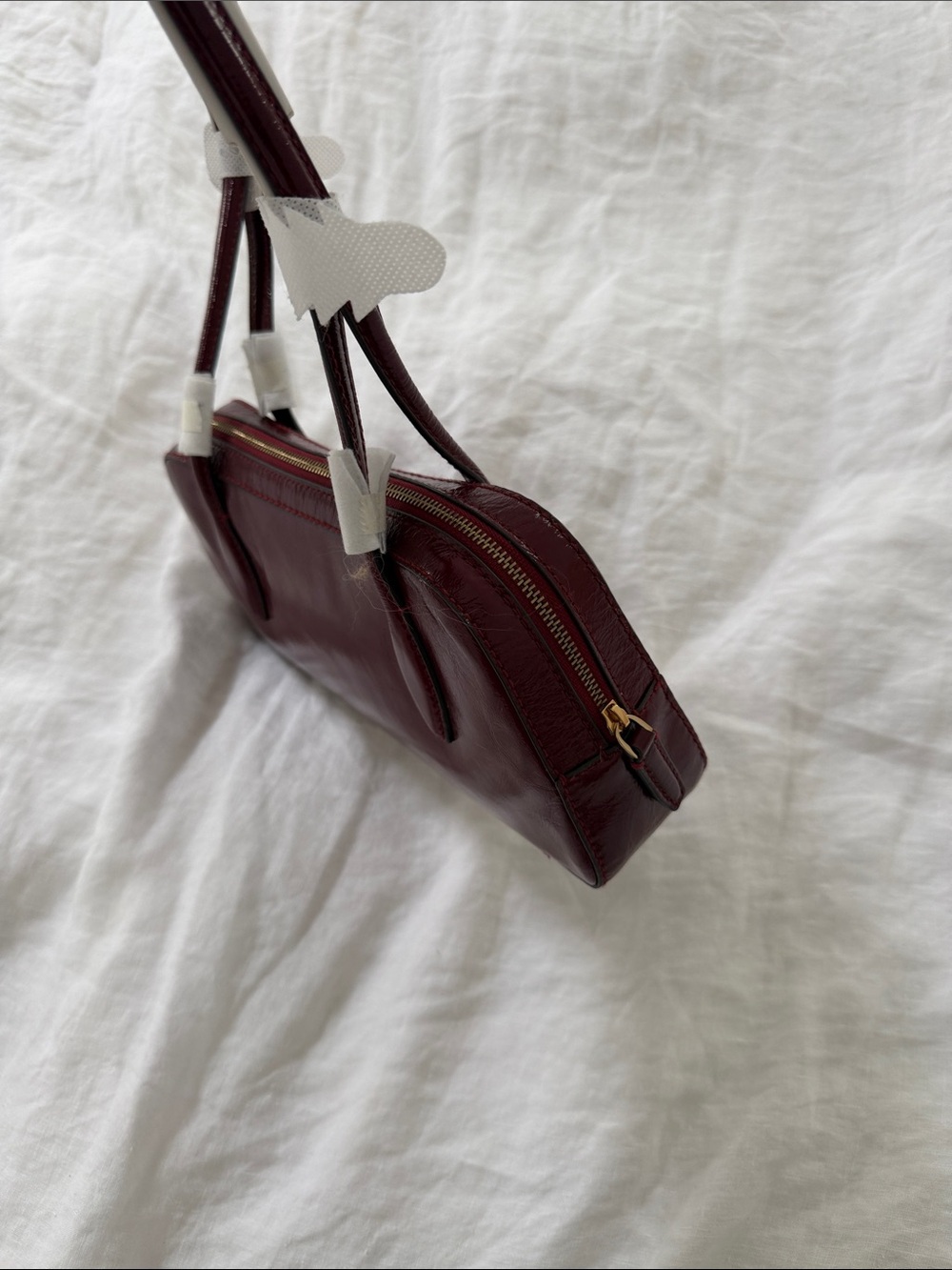 Madewell Burgundy Patent Leather Shoulder Bag - Picture 3 of 7